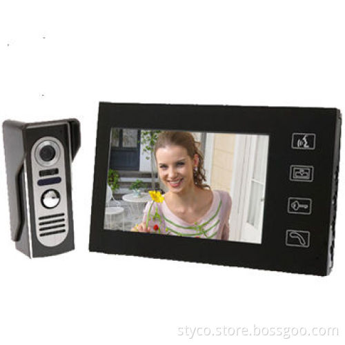 7-inch LCD Video Doorphone with Touch Screen Monitor Function, Electric Lock-control
